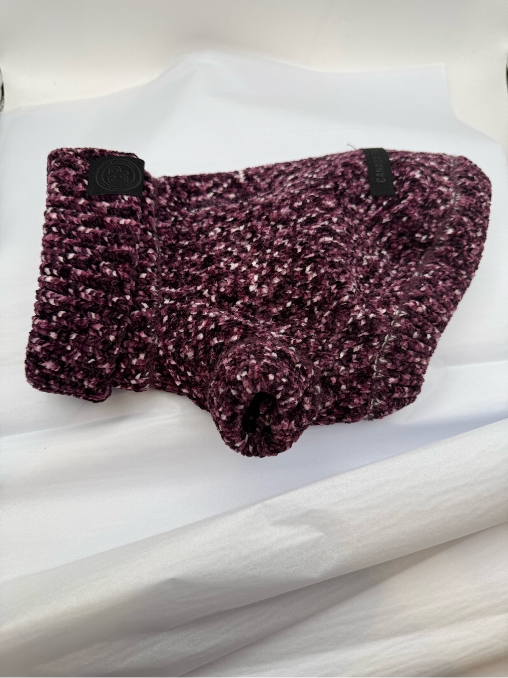 Canada Pooch Purple Bouclé Dog Sweater - Size 8